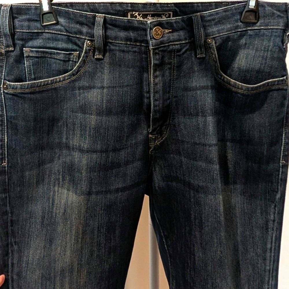 34 Heritage Mens Dark Wash Blue Stretch Denim Jeans Charisma‎ Comfort 38x32
